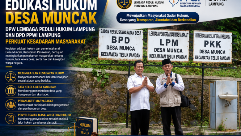 Edukasi Hukum Desa Muncak, DPW Lembaga Peduli Hukum Lampung dan DPD PPWI Lampung Perkuat Kesadaran Masyarakat